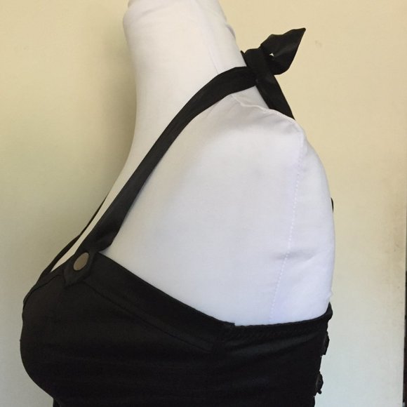 Entry Black Lace Up Corset Halter Dress Small - Picture 7 of 9